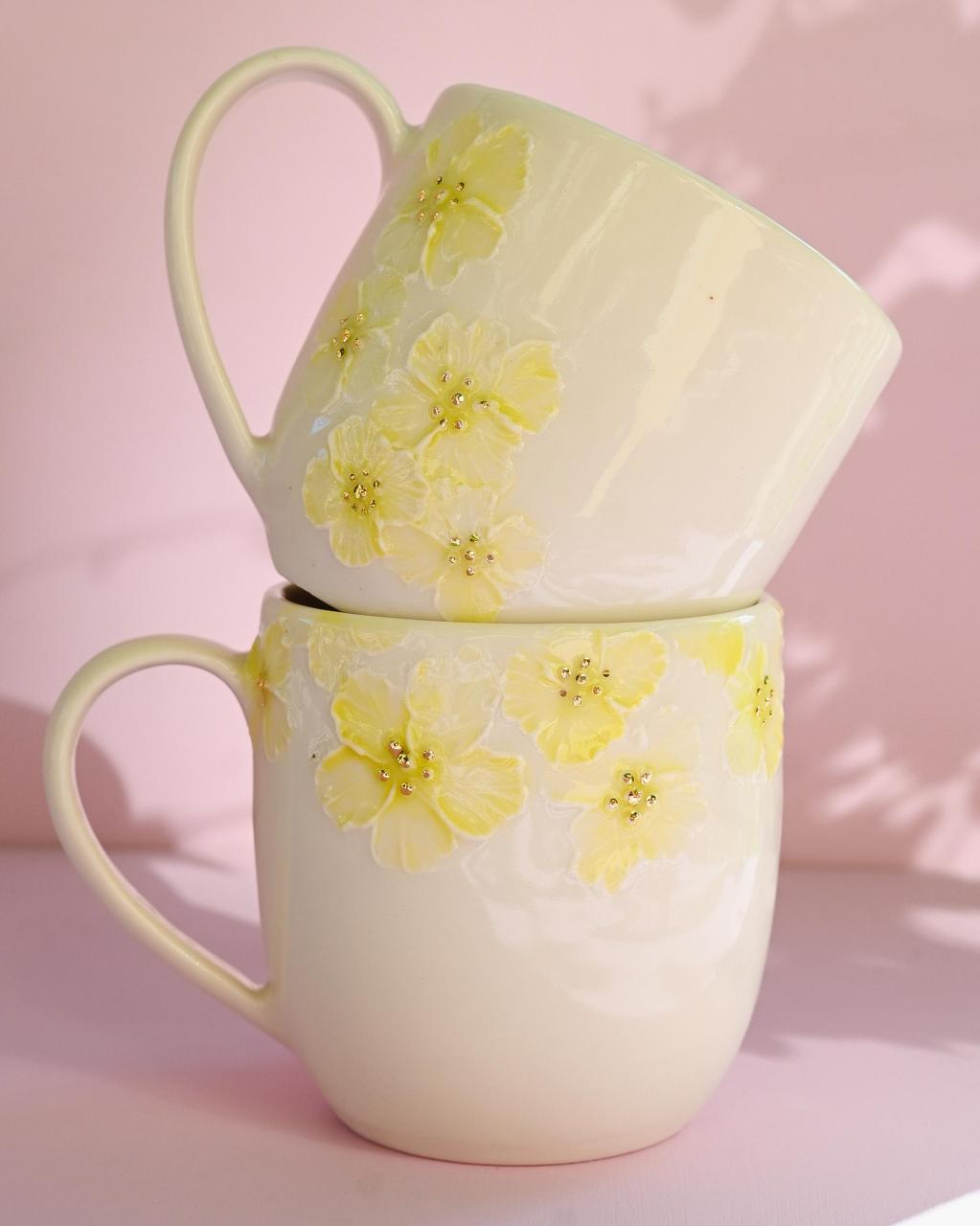 Yellow Flower Mug (22K Gold)